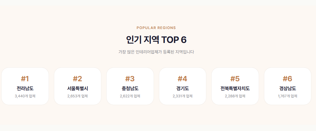 베스트인테리어의 다양한 공간 연출 사례를 소개하는 썸네일 이미지